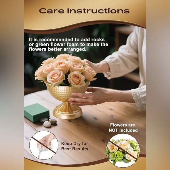 Hammered Gold Vases for Centerpieces - Picture 7 of 7